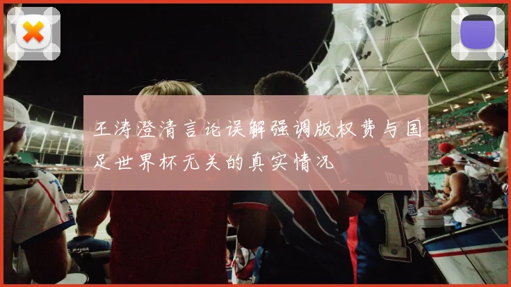 王涛澄清言论误解强调版权费与国足世界杯无关的真实情况